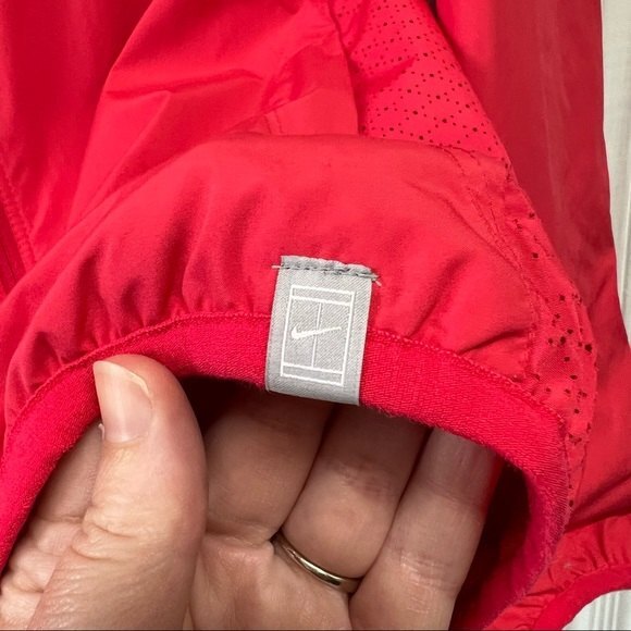 Nike zip up spring lined lightweight wind jacket coat xs pink coral color - Picture 10 of 11
